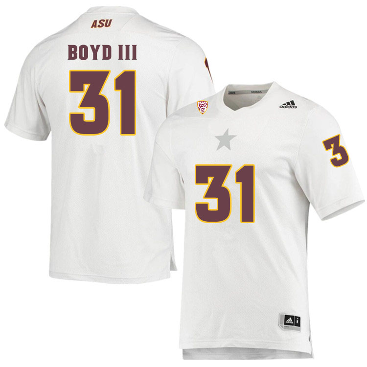 Men #31 Jean Boyd IIIArizona State Sun Devils College Football Jerseys Sale-White